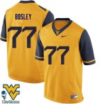 Men's West Virginia Mountaineers NCAA #77 Bruce Bosley Gold Authentic Nike Stitched College Football Jersey PK15E58KD